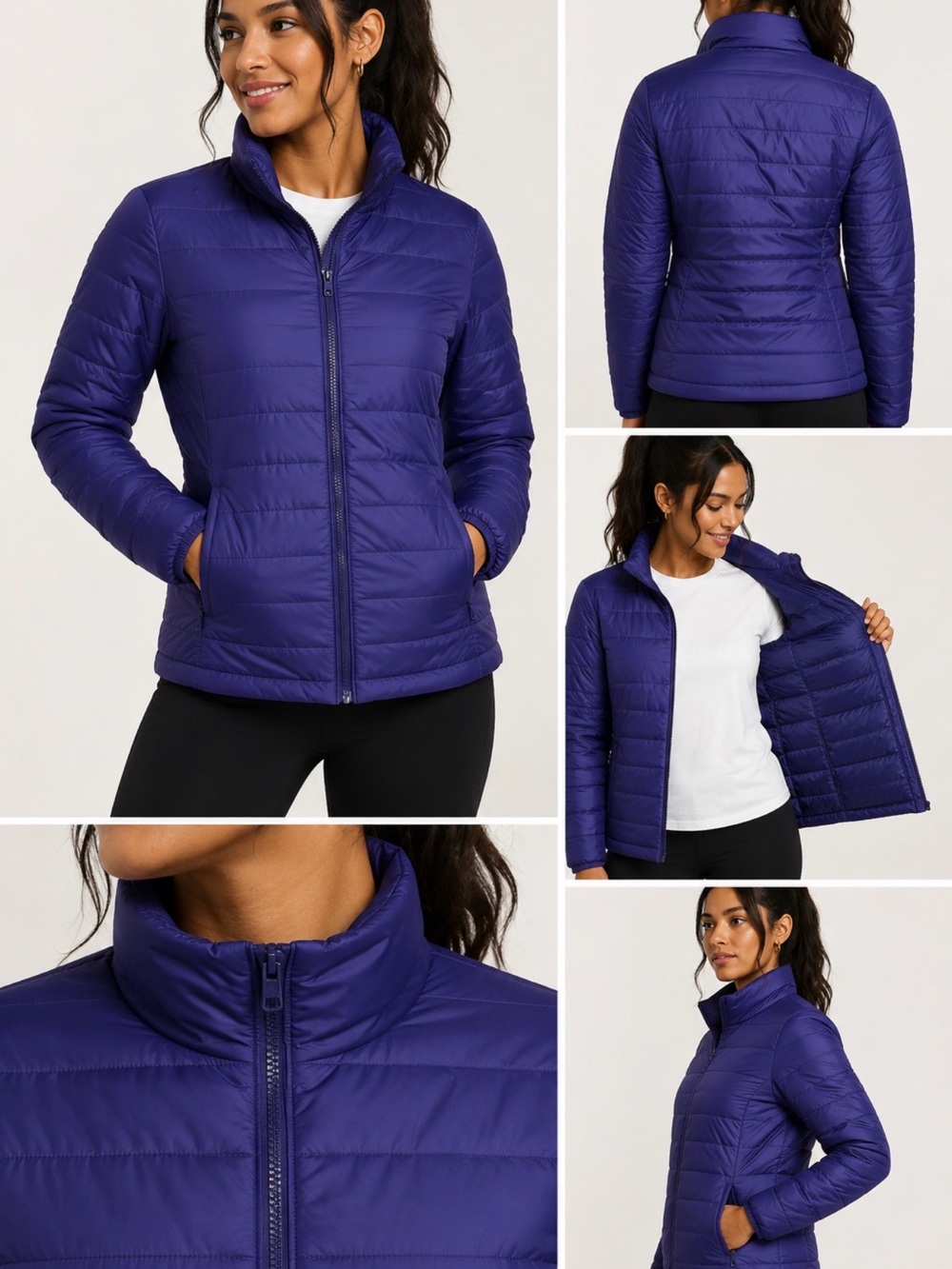 Under Armour Women’s Down Puffer Jacket Purple Packable Full Zip Lightweight M